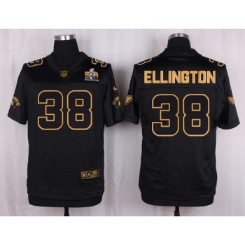 Cardinals #38 Andre Ellington Black Pro Line Gold Collection Men's Stitched NFL Elite Jersey