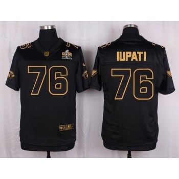 Cardinals #76 Mike Iupati Black Pro Line Gold Collection Men's Stitched NFL Elite Jersey
