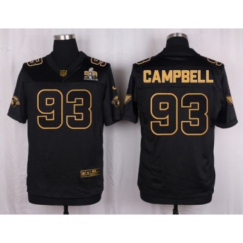 Cardinals #93 Calais Black Campbell Pro Line Gold Collection Men's Stitched NFL Elite Jersey