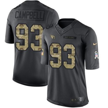 Cardinals #93 Calais Campbell Black Youth Stitched NFL Limited 2016 Salute to Service Jersey