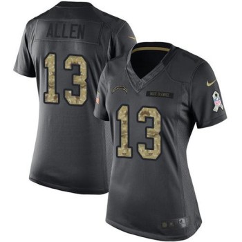 Chargers #13 Keenan Allen Black Women's Stitched NFL Limited 2016 Salute to Service Jersey Chargers #13 Keenan Allen Black Women's Stitched NFL Limited 2016 Salute to Service Jersey