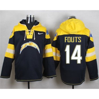 Chargers #14 Dan Fouts Navy Blue Player Pullover NFL Hoodie Chargers #14 Dan Fouts Navy Blue Player Pullover NFL Hoodie