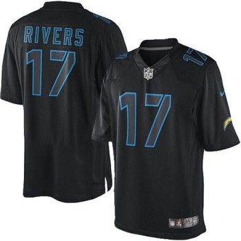 Chargers #17 Philip Rivers Black Men's Stitched NFL Impact Limited Jersey Chargers #17 Philip Rivers Black Men's Stitched NFL Impact Limited Jersey