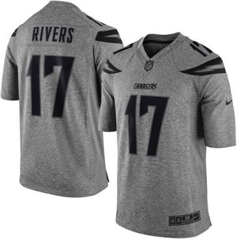 Chargers #17 Philip Rivers Gray Men's Stitched NFL Limited Gridiron Gray Jersey Chargers #17 Philip Rivers Gray Men's Stitched NFL Limited Gridiron Gray Jersey