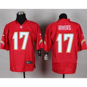 Chargers #17 Philip Rivers Red Men's Stitched NFL Elite QB Practice Jersey Chargers #17 Philip Rivers Red Men's Stitched NFL Elite QB Practice Jersey