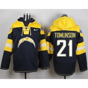Chargers #21 LaDainian Tomlinson Navy Blue Player Pullover NFL Hoodie Chargers #21 LaDainian Tomlinson Navy Blue Player Pullover NFL Hoodie