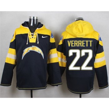 Chargers #22 Jason Verrett Navy Blue Player Pullover NFL Hoodie Chargers #22 Jason Verrett Navy Blue Player Pullover NFL Hoodie