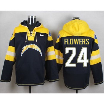 Chargers #24 Brandon Flowers Navy Blue Player Pullover NFL Hoodie Chargers #24 Brandon Flowers Navy Blue Player Pullover NFL Hoodie