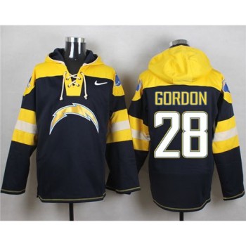 Chargers #28 Melvin Gordon Navy Blue Player Pullover NFL Hoodie Chargers #28 Melvin Gordon Navy Blue Player Pullover NFL Hoodie