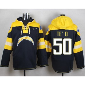 Chargers #50 Manti Te'o Navy Blue Player Pullover NFL Hoodie Chargers #50 Manti Te'o Navy Blue Player Pullover NFL Hoodie
