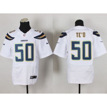 Chargers #50 Manti Te'o White Men's Stitched NFL New Elite Jersey Chargers #50 Manti Te'o White Men's Stitched NFL New Elite Jersey