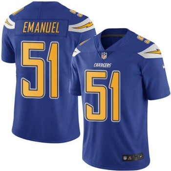 Chargers #51 Kyle Emanuel Electric Blue Men's Stitched NFL Limited Rush Jersey Chargers #51 Kyle Emanuel Electric Blue Men's Stitched NFL Limited Rush Jersey
