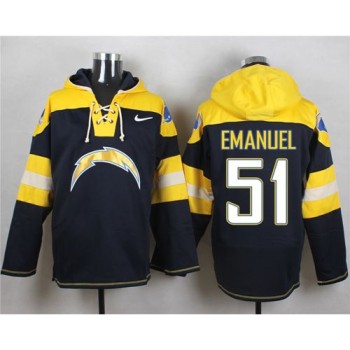 Chargers #51 Kyle Emanuel Navy Blue Player Pullover NFL Hoodie Chargers #51 Kyle Emanuel Navy Blue Player Pullover NFL Hoodie