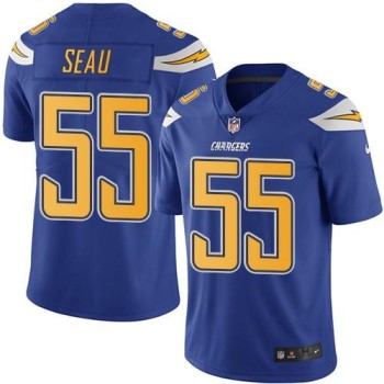 Chargers #55 Junior Seau Electric Blue Men's Stitched NFL Limited Rush Jersey Chargers #55 Junior Seau Electric Blue Men's Stitched NFL Limited Rush Jersey