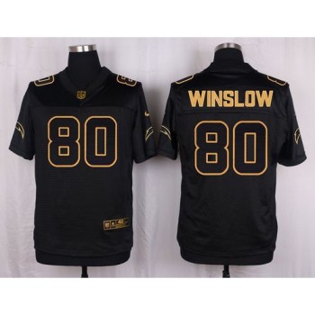 Chargers #80 Kellen Winslow Black Men's Stitched NFL Elite Pro Line Gold Collection Jersey Chargers #80 Kellen Winslow Black Men's Stitched NFL Elite Pro Line Gold Collection Jersey
