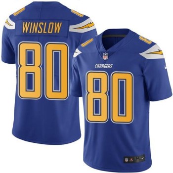 Chargers #80 Kellen Winslow Electric Blue Youth Stitched NFL Limited Rush Jersey