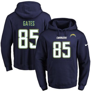 Chargers #85 Antonio Gates Navy Blue Name & Number Pullover NFL Hoodie