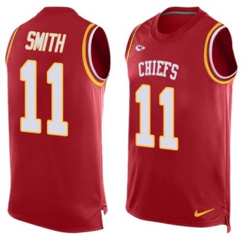 Chiefs #11 Alex Smith Red Team Color Men's Stitched NFL Limited Tank Top Jersey
