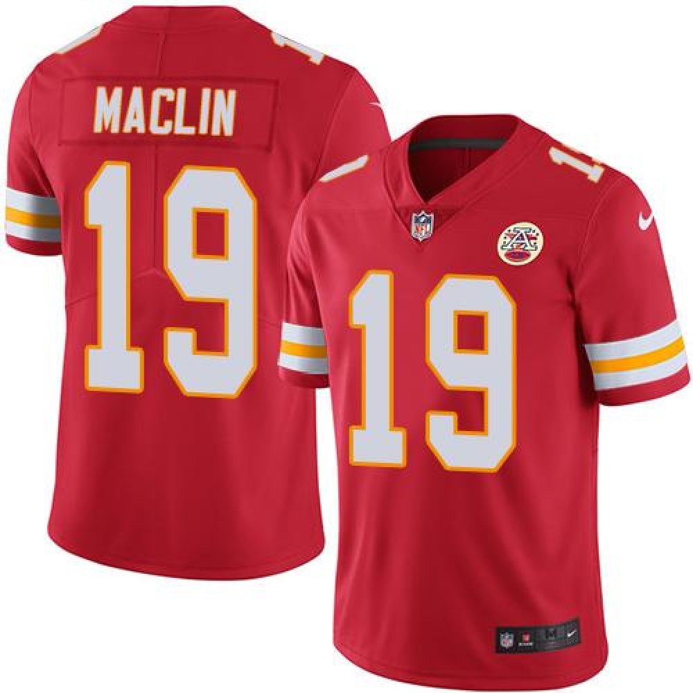 Chiefs #19 Jeremy Maclin Red Youth Stitched NFL Limited Rush Jersey