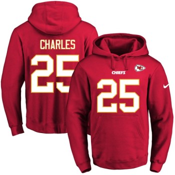 Chiefs #25 Jamaal Charles Red Name & Number Pullover NFL Hoodie Chiefs #25 Jamaal Charles Red Name & Number Pullover NFL Hoodie