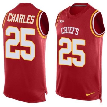 Chiefs #25 Jamaal Charles Red Team Color Men's Stitched NFL Limited Tank Top Jersey