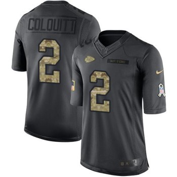 Chiefs #2 Dustin Colquitt Black Men's Stitched NFL Limited 2016 Salute to Service Jersey Chiefs #2 Dustin Colquitt Black Men's Stitched NFL Limited 2016 Salute to Service Jersey