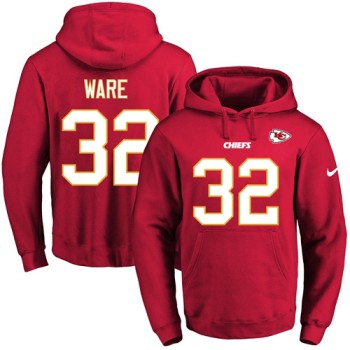 Chiefs #32 Spencer Ware Red Name & Number Pullover NFL Hoodie Chiefs #32 Spencer Ware Red Name & Number Pullover NFL Hoodie