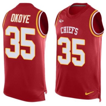 Chiefs #35 Christian Okoye Red Team Color Men's Stitched NFL Limited Tank Top Jersey Chiefs #35 Christian Okoye Red Team Color Men's Stitched NFL Limited Tank Top Jersey