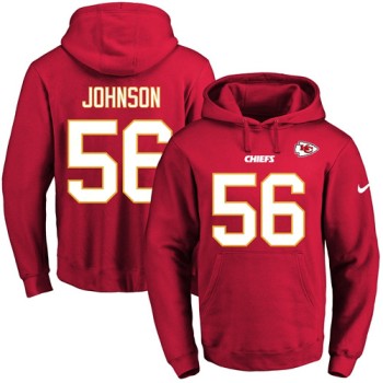 Chiefs #56 Derrick Johnson Red Name & Number Pullover NFL Hoodie Chiefs #56 Derrick Johnson Red Name & Number Pullover NFL Hoodie