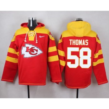 Chiefs #58 Derrick Thomas Red Player Pullover NFL Hoodie