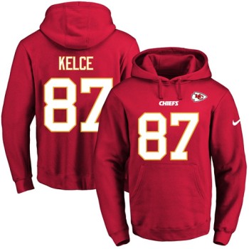 Chiefs #87 Travis Kelce Red Name & Number Pullover NFL Hoodie Chiefs #87 Travis Kelce Red Name & Number Pullover NFL Hoodie