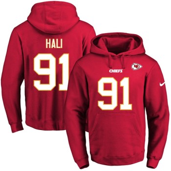 Chiefs #91 Tamba Hali Red Name & Number Pullover NFL Hoodie Chiefs #91 Tamba Hali Red Name & Number Pullover NFL Hoodie