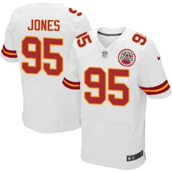 Chiefs #95 Chris Jones White Men's Stitched NFL Elite Jersey Chiefs #95 Chris Jones White Men's Stitched NFL Elite Jersey
