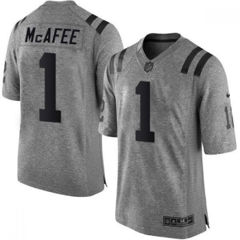 Colts #1 Pat McAfee Gray Men's Stitched NFL Limited Gridiron Gray Jersey