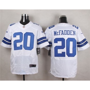 Cowboys #20 Darren McFadden White Men's Stitched NFL Elite Jersey Cowboys #20 Darren McFadden White Men's Stitched NFL Elite Jersey