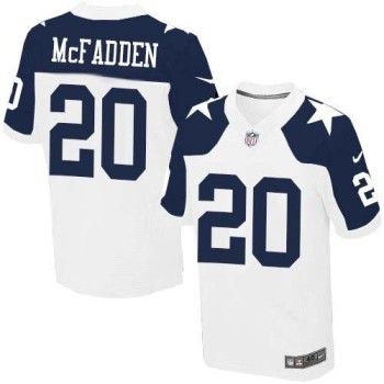Cowboys #20 Darren McFadden White Thanksgiving Throwback Men's Stitched NFL Elite Jersey Cowboys #20 Darren McFadden White Thanksgiving Throwback Men's Stitched NFL Elite Jersey