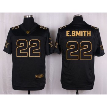 Cowboys #22 Emmitt Smith Black Men's Stitched NFL Elite Pro Line Gold Collection Jersey
