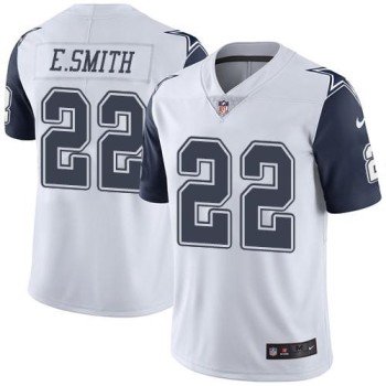 Cowboys #22 Emmitt Smith White Youth Stitched NFL Limited Rush Jersey
