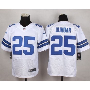 Cowboys #25 Lance Dunbar White Men's Stitched NFL Elite Jersey