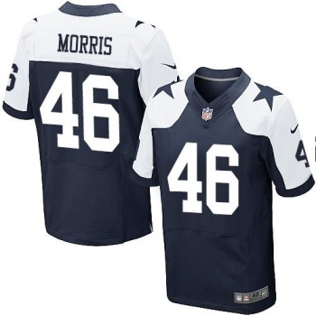 Cowboys #46 Alfred Morris Navy Blue Thanksgiving Men's Stitched NFL Throwback Elite Jersey