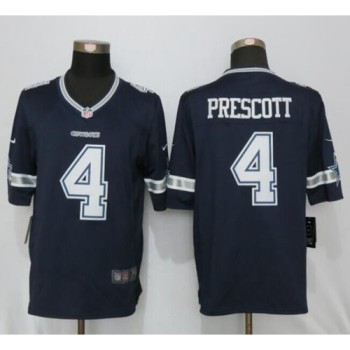 Cowboys #4 Dak Prescott Navy Blue Team Color Men's Stitched NFL Limited Jersey Cowboys #4 Dak Prescott Navy Blue Team Color Men's Stitched NFL Limited Jersey