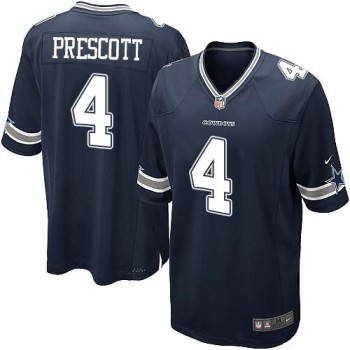 Cowboys #4 Dak Prescott Navy Blue Team Color Youth Stitched NFL Elite Jersey