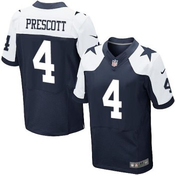Cowboys #4 Dak Prescott Navy Blue Thanksgiving Throwback Men's Stitched NFL Elite Jersey Cowboys #4 Dak Prescott Navy Blue Thanksgiving Throwback Men's Stitched NFL Elite Jersey