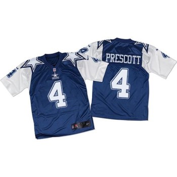 Cowboys #4 Dak Prescott Navy Blue/White Throwback Men's Stitched NFL Elite Jersey Cowboys #4 Dak Prescott Navy Blue/White Throwback Men's Stitched NFL Elite Jersey