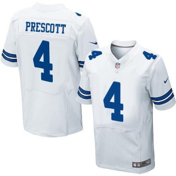 Cowboys #4 Dak Prescott White Men's Stitched NFL Elite Jersey Cowboys #4 Dak Prescott White Men's Stitched NFL Elite Jersey