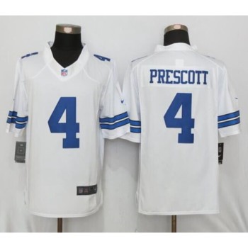 Cowboys #4 Dak Prescott White Men's Stitched NFL Limited Jersey Cowboys #4 Dak Prescott White Men's Stitched NFL Limited Jersey