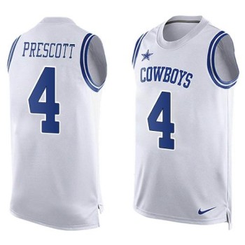 Cowboys #4 Dak Prescott White Men's Stitched NFL Limited Tank Top Jersey Cowboys #4 Dak Prescott White Men's Stitched NFL Limited Tank Top Jersey