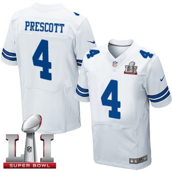 Cowboys #4 Dak Prescott White Men's Stitched NFL Super Bowl LI 51 Elite Jersey Cowboys #4 Dak Prescott White Men's Stitched NFL Super Bowl LI 51 Elite Jersey