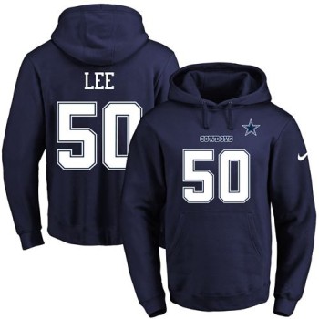 Cowboys #50 Sean Lee Navy Blue Name & Number Pullover NFL Hoodie Cowboys #50 Sean Lee Navy Blue Name & Number Pullover NFL Hoodie