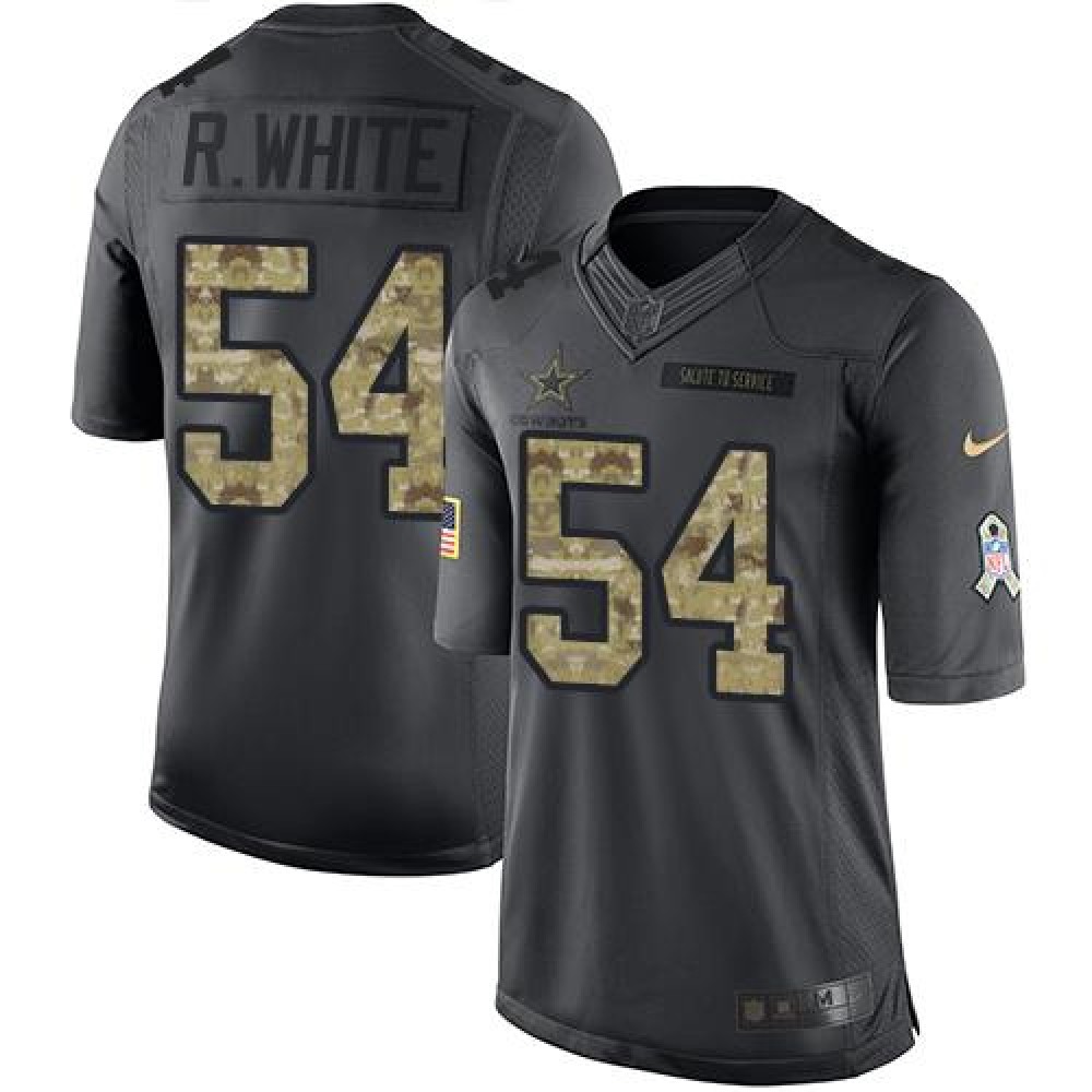 Cowboys #54 Randy White Black Men's Stitched NFL Limited 2016 Salute To Service Jersey